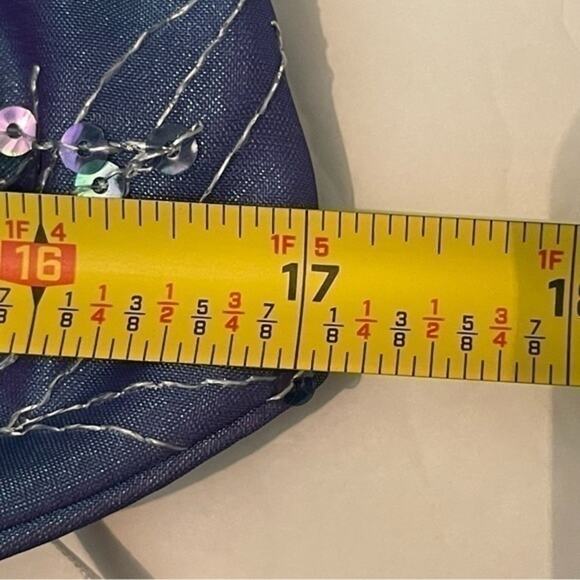 Betsy & Adam Iridescent Bluish Purple Sequins MermaidCore Maxi Dress NWT Size 10 - Picture 10 of 11